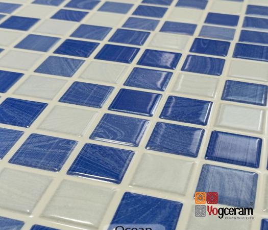 Blue porcelain tile for swimming pool